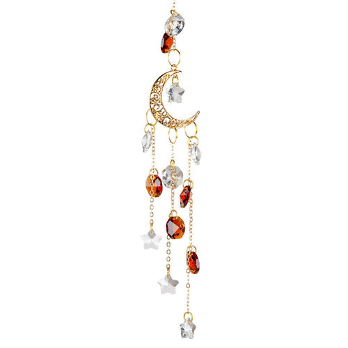 Amber Crescent Moon Suncatcher Prism