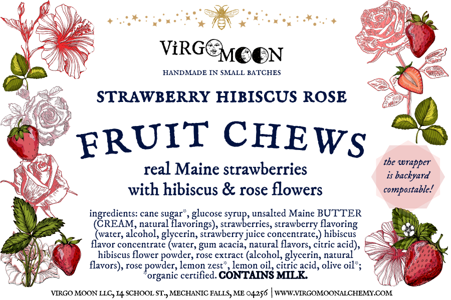 Strawberry Hibiscus Rose Fruit Chews - Loose Candies