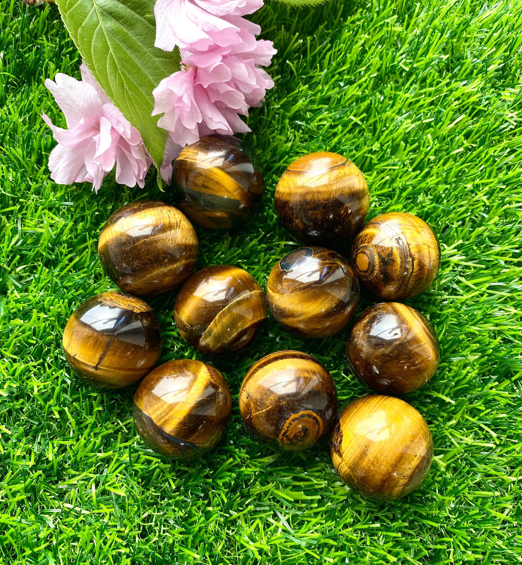 Brown Tiger Eye Crystal Spheres Healing Energy