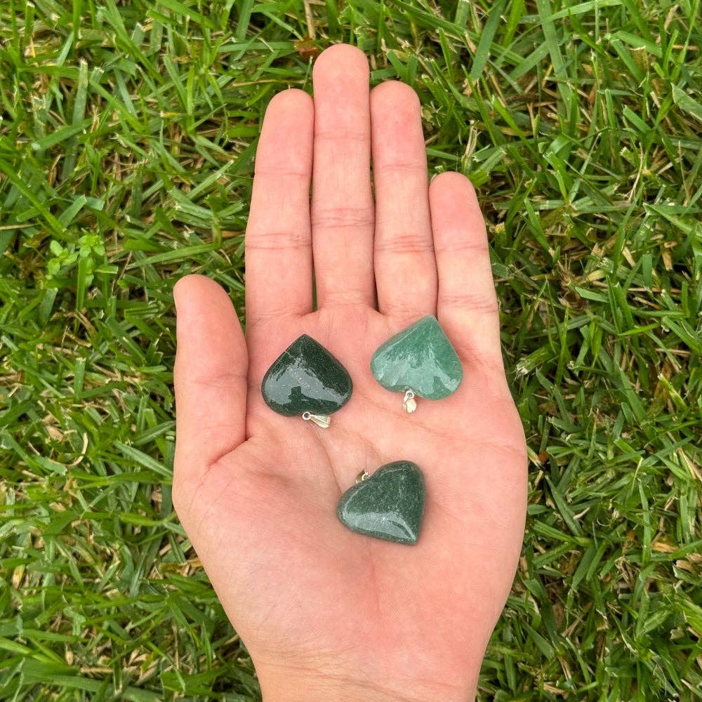 Heart Pendant - Green Aventurine