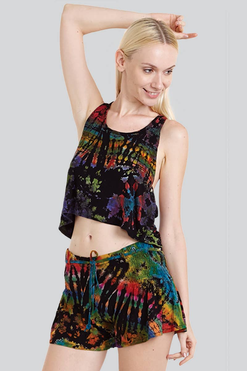 Tie-Dye Flowy Crop Top (TH-859)