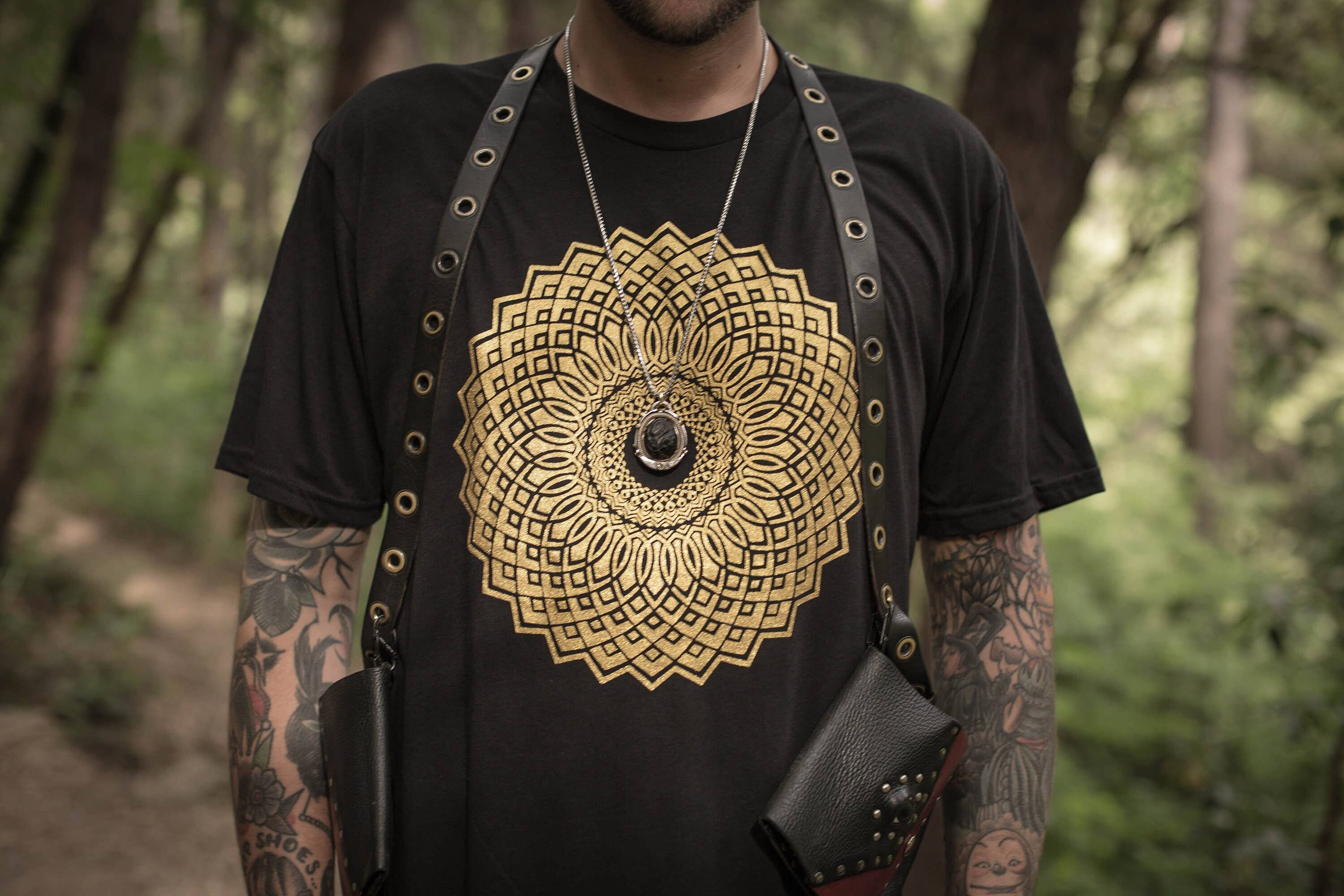 Bloom Hemp Organic Mandala Lotus Sacred Geometry Yoga Tee