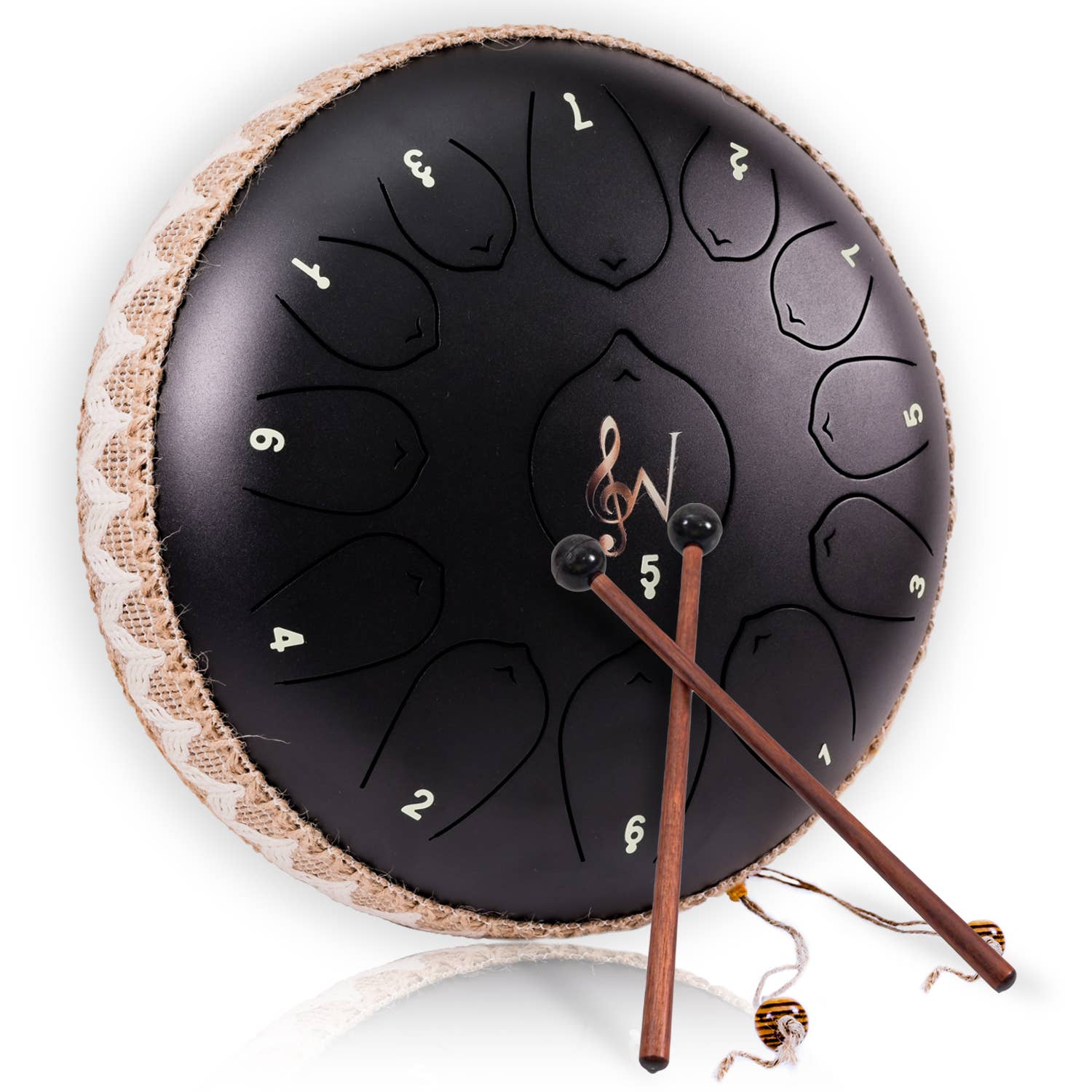 12-Inch Steel Tongue Drum - 13 Notes - Rain Drum - Navy Blue