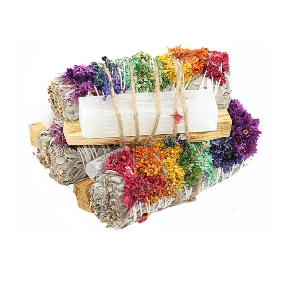 Chakra Sage Bundle with Selenite & Palo Santo