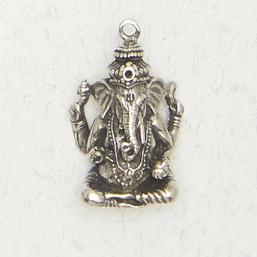 Hindu Pewter Pendant Necklace - Ganesh