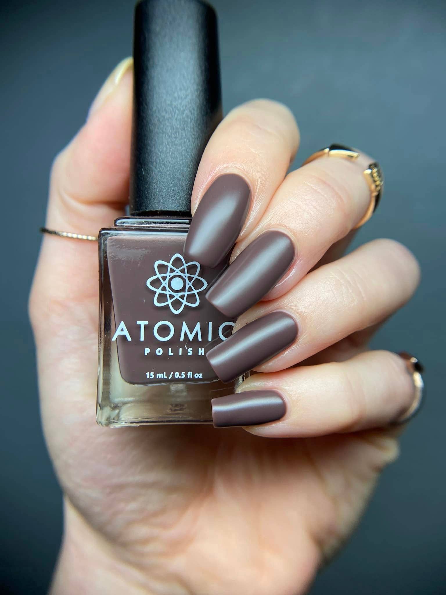 Astatine (At) Matte Brown Nail Polish