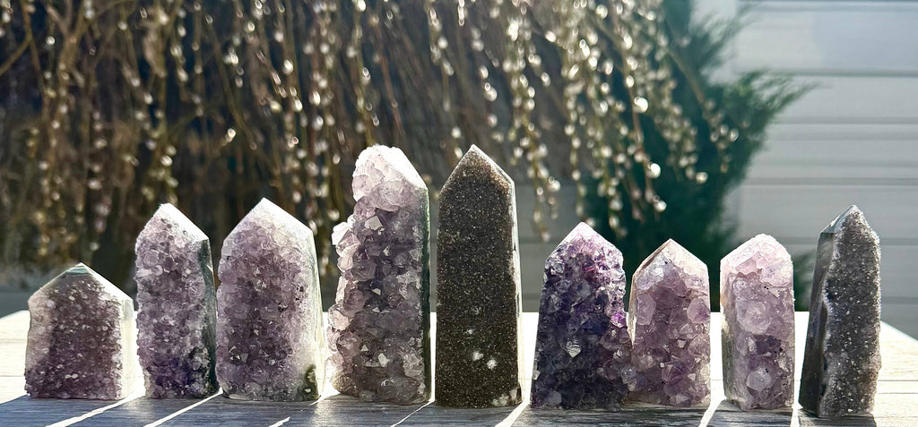 Druzy Amethyst Cluster Obelisk Tower