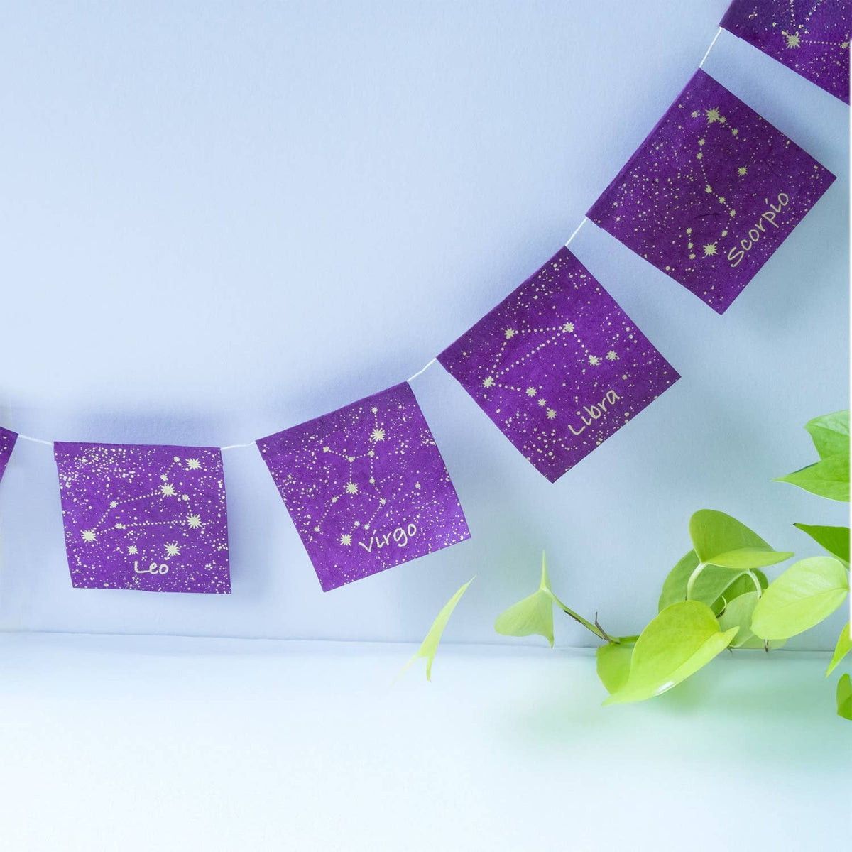 Purple Zodiac Eco- Paper Garland