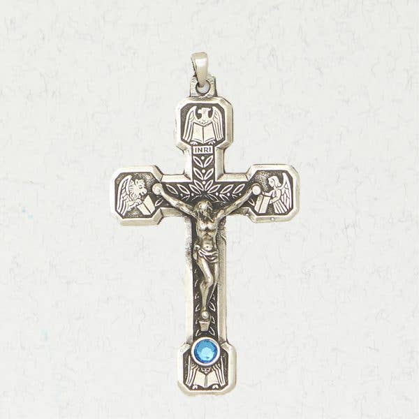LOGOS- Ancient Cross Pewter Pendant - Medieval Crucifix