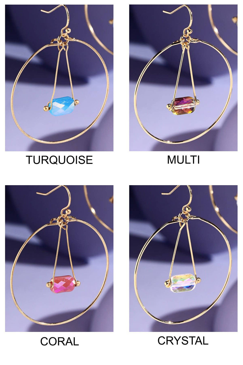 Single Bead Dangle Hoop Earrings