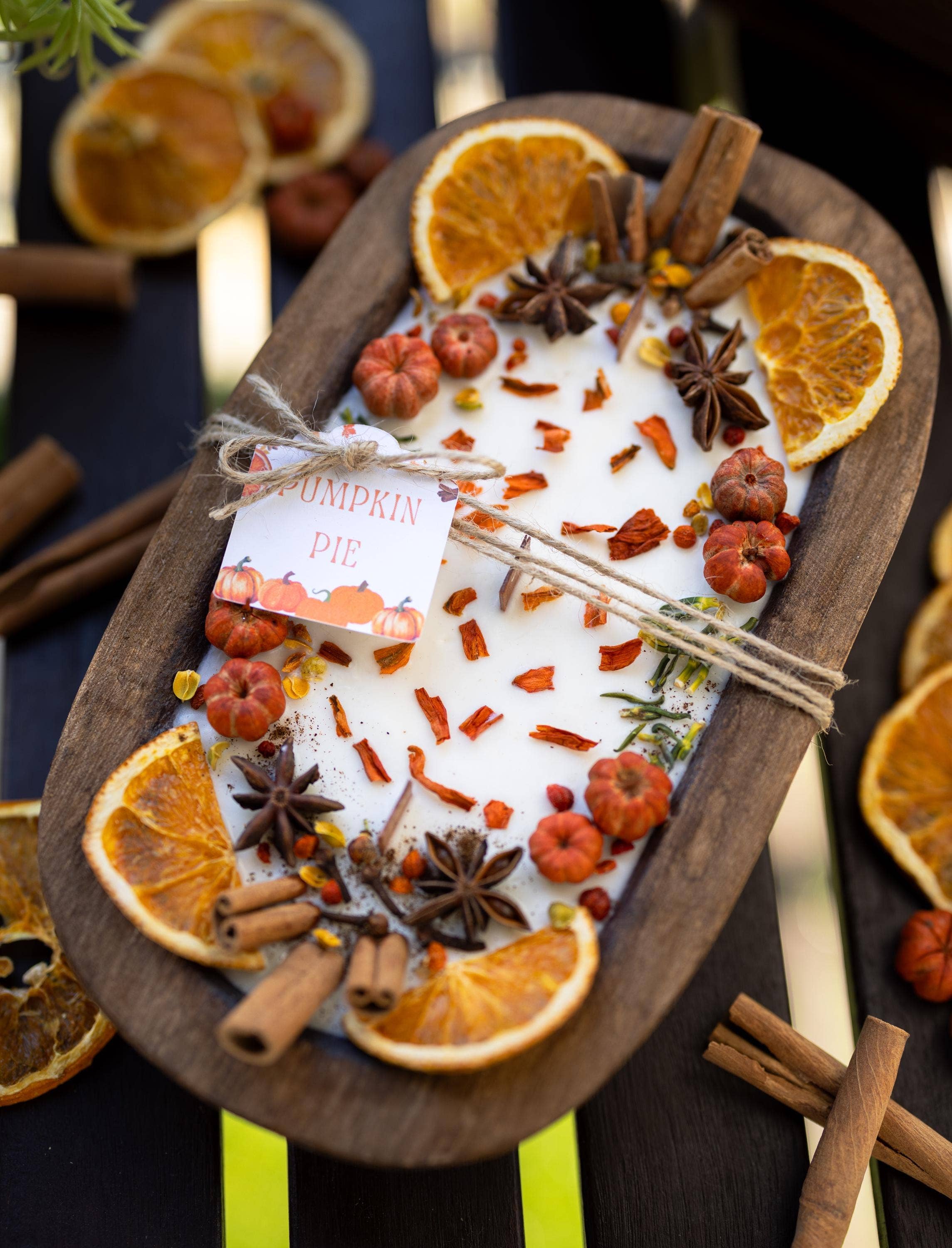 Autumn Wooden Candle/Fall Season/Pumpkin Orange Decoration/Pumpkin Pie/Fall Home Decor/Pumpkin Wood Bowl Candle