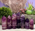 Purple Banded Fluorite Crystal Obelisk Tower