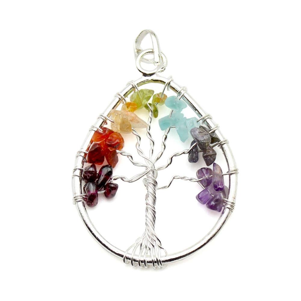 Chakra Rainbow Tree of Life Pendant