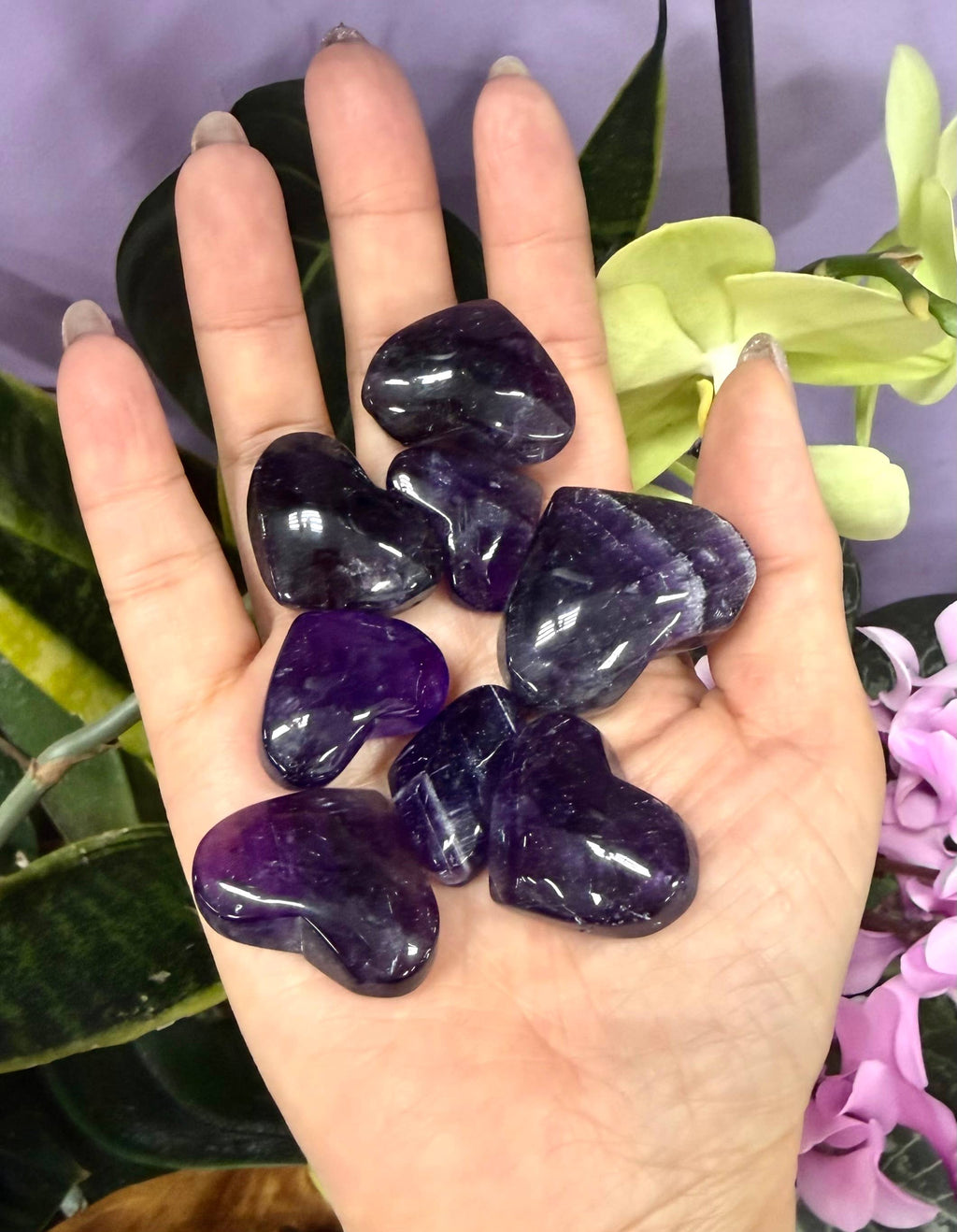 Deep Amethyst Heart Crystal Healing Energy