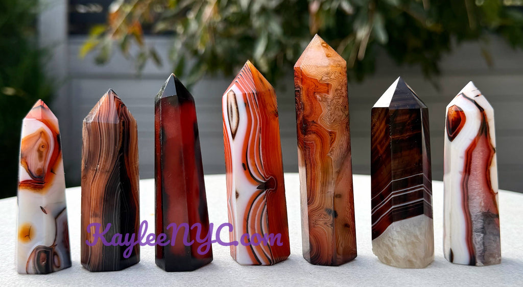 Sardonyx Obelisk Tower Point Crystal Healing