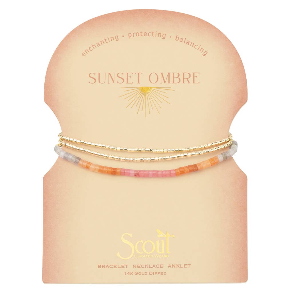 Ombre Stone Wrap: Sunset/Gold (Bracelet, Anklet, or Necklace!)