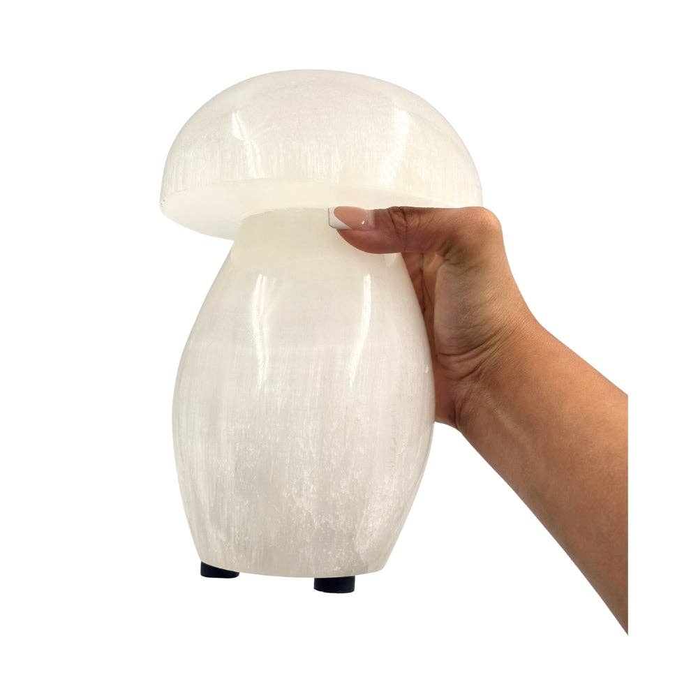 Selenite - Lamp, Large Mushroom