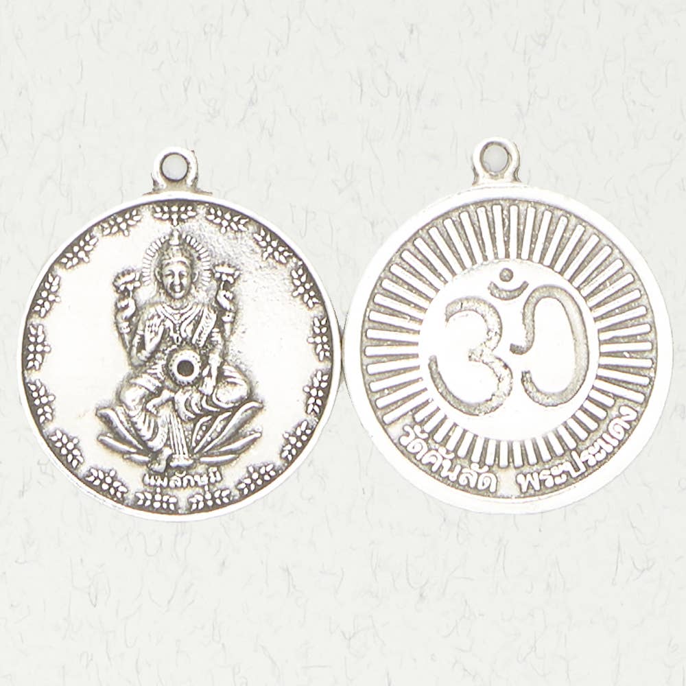 Goddess Pewter Pendant Necklace - Lakshmi