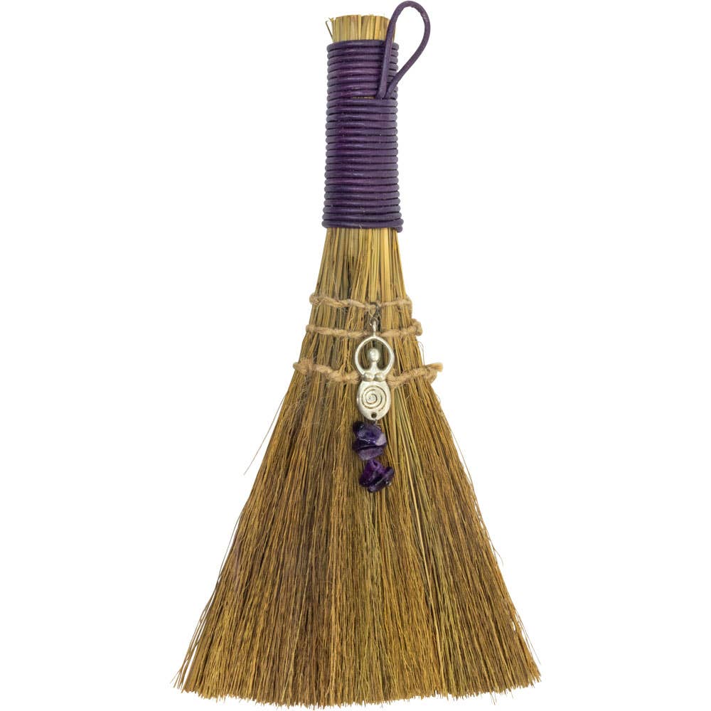 Wicca Broom: Goddess w/ Amethyst