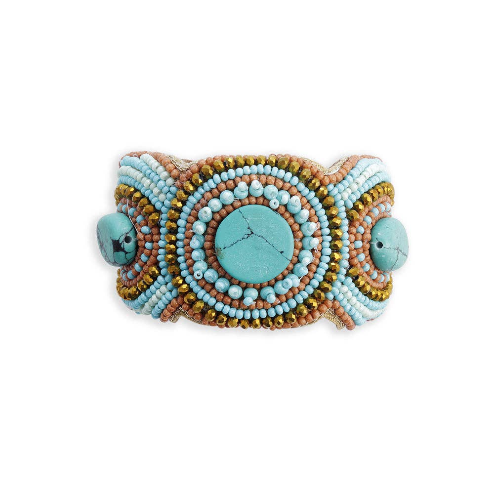 Picotee Beaded Cuff Bracelet