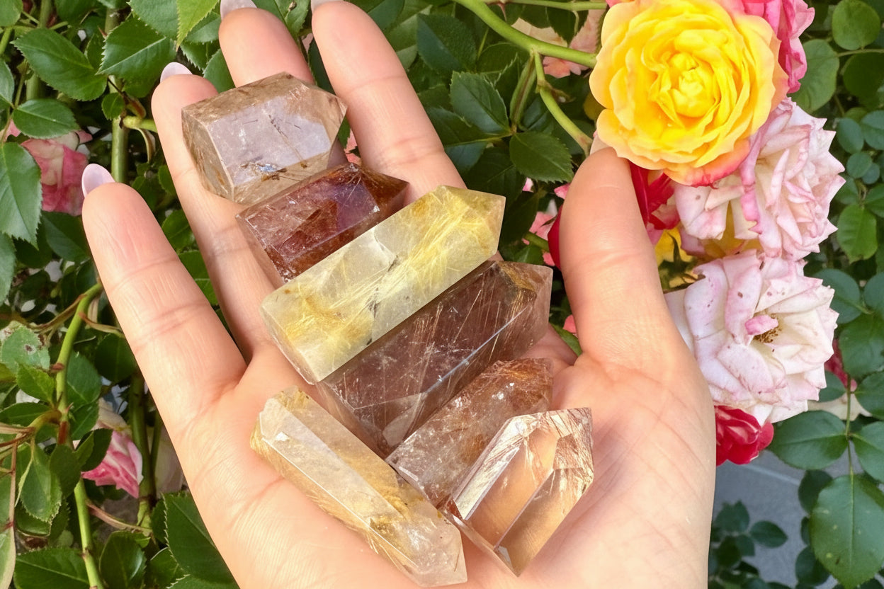 Rutilated Quartz Tower Obelisk Crystal Point