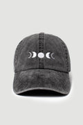 Celestial Moon Phase Baseball Hat-Black Denim