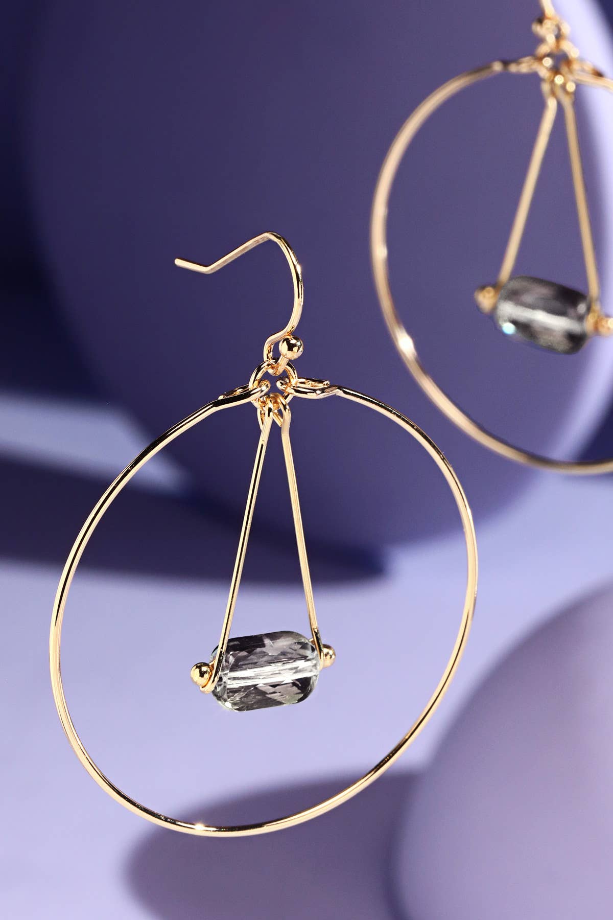 Single Bead Dangle Hoop Earrings