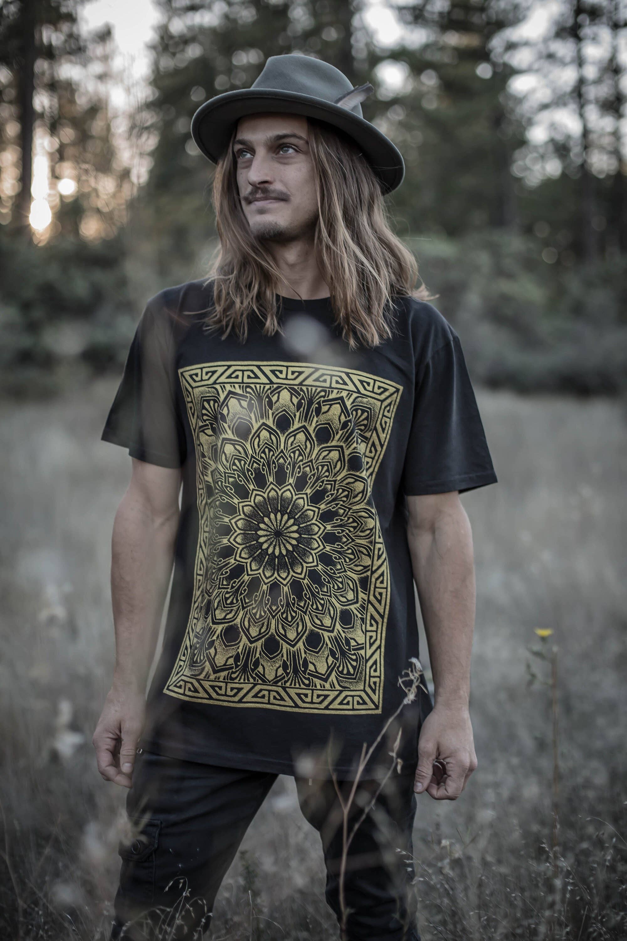 Abstraction Hemp Sacred Geometry Tattoo Dot Work Tee USA