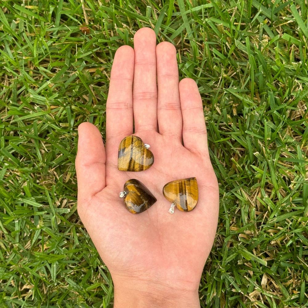 Heart Pendant - Tiger's Eye