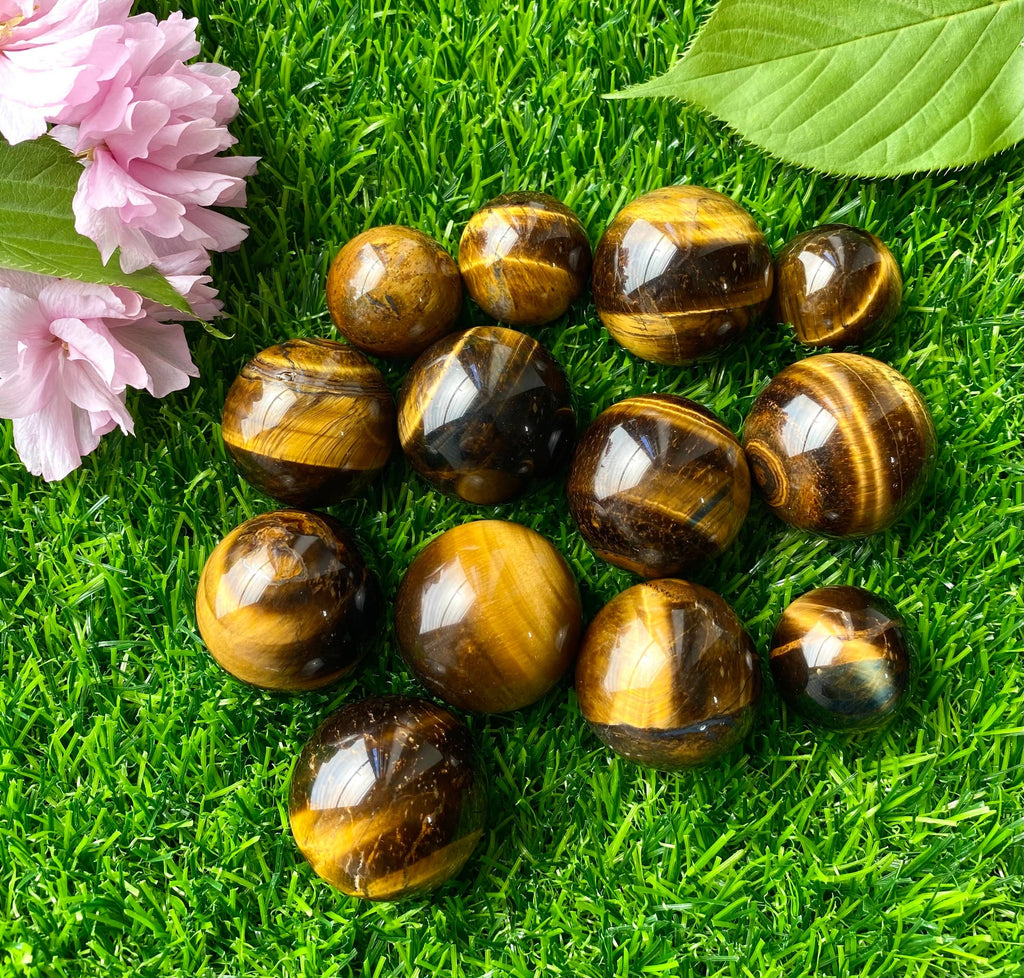 Brown Tiger Eye Crystal Spheres Healing Energy