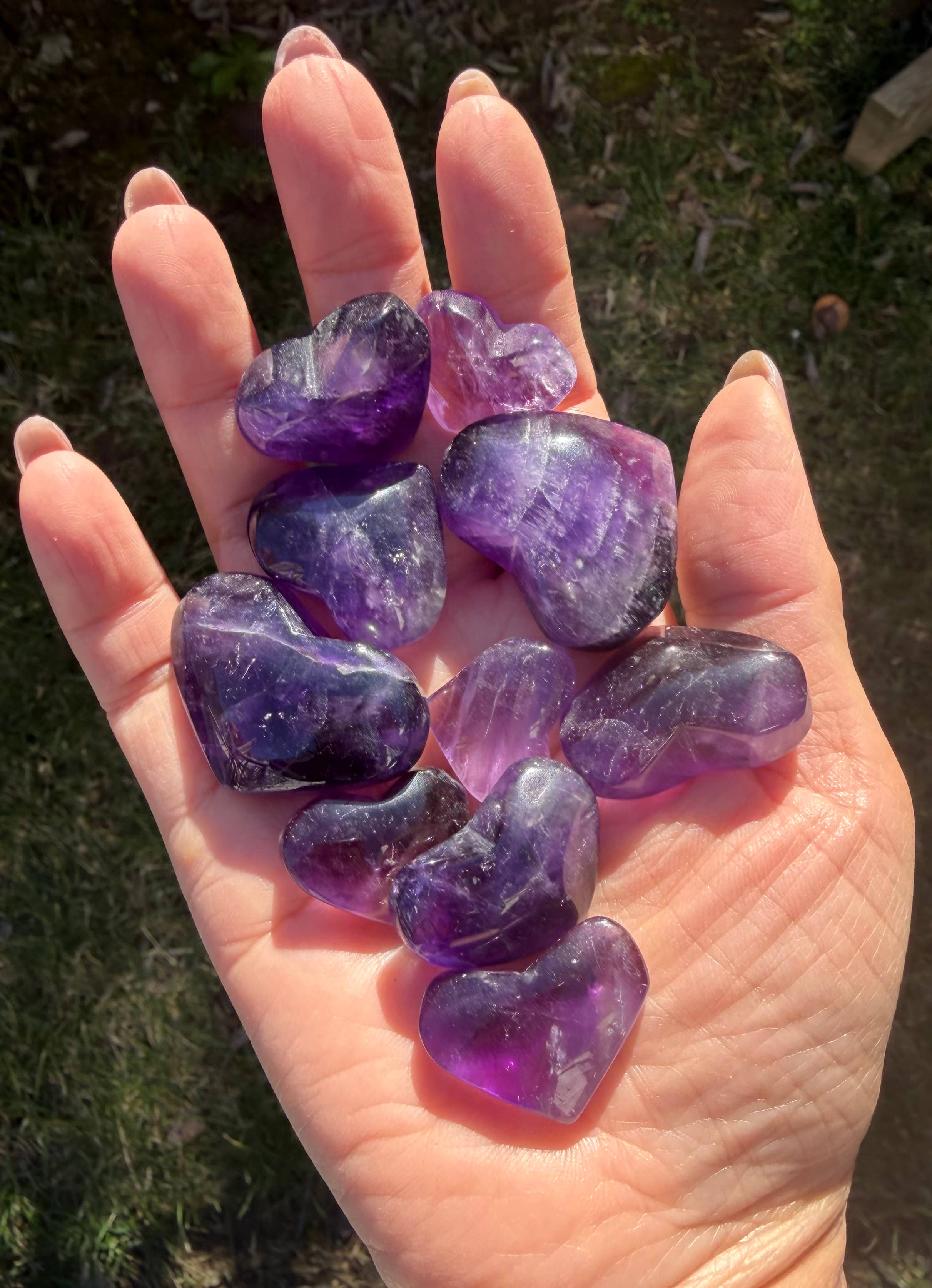 Deep Amethyst Heart Crystal Healing Energy