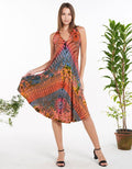 TIE-DYE HALTER MIDI DRESS (TH-1830)