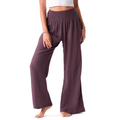 Lunar Sky Wide Leg Cotton Pants- Plum