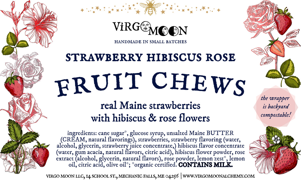 Strawberry Hibiscus Rose Fruit Chews - Loose Candies