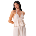 100% Cotton Cream Harbor Halter Top