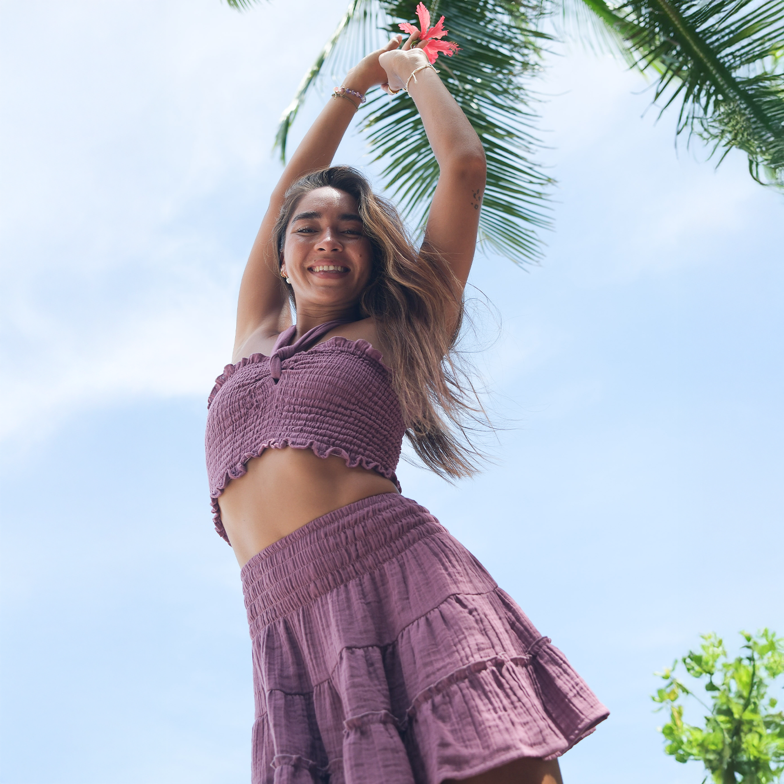 100% Cotton Berry Zanzibar Tube Top