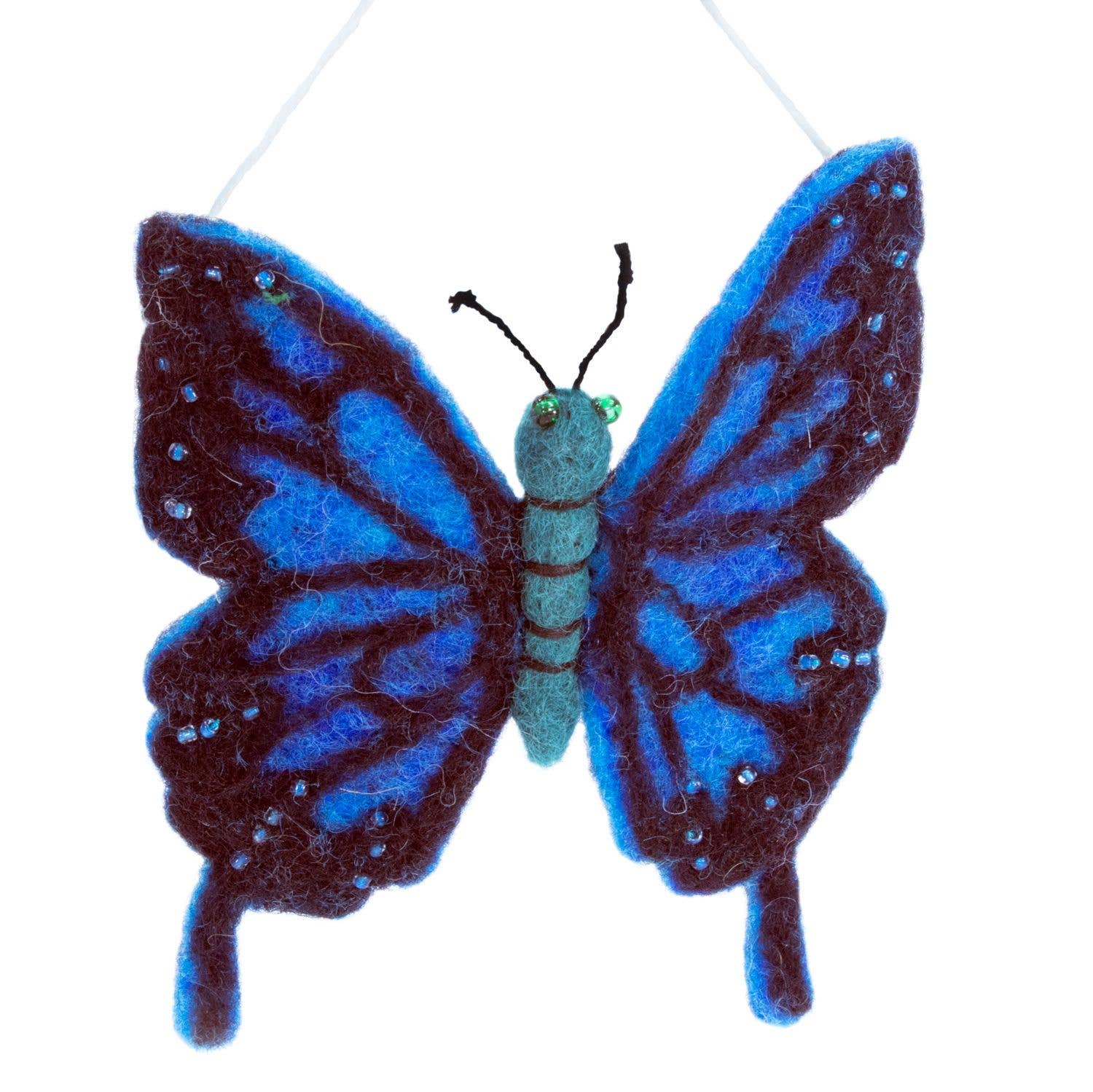 Blue Swallowtail  Butterly Wool Felted Ornament