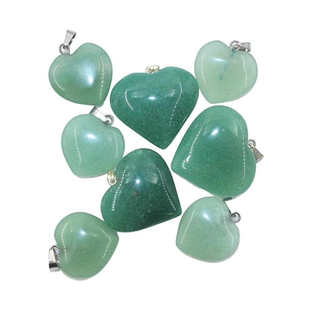 Heart Pendant - Green Aventurine