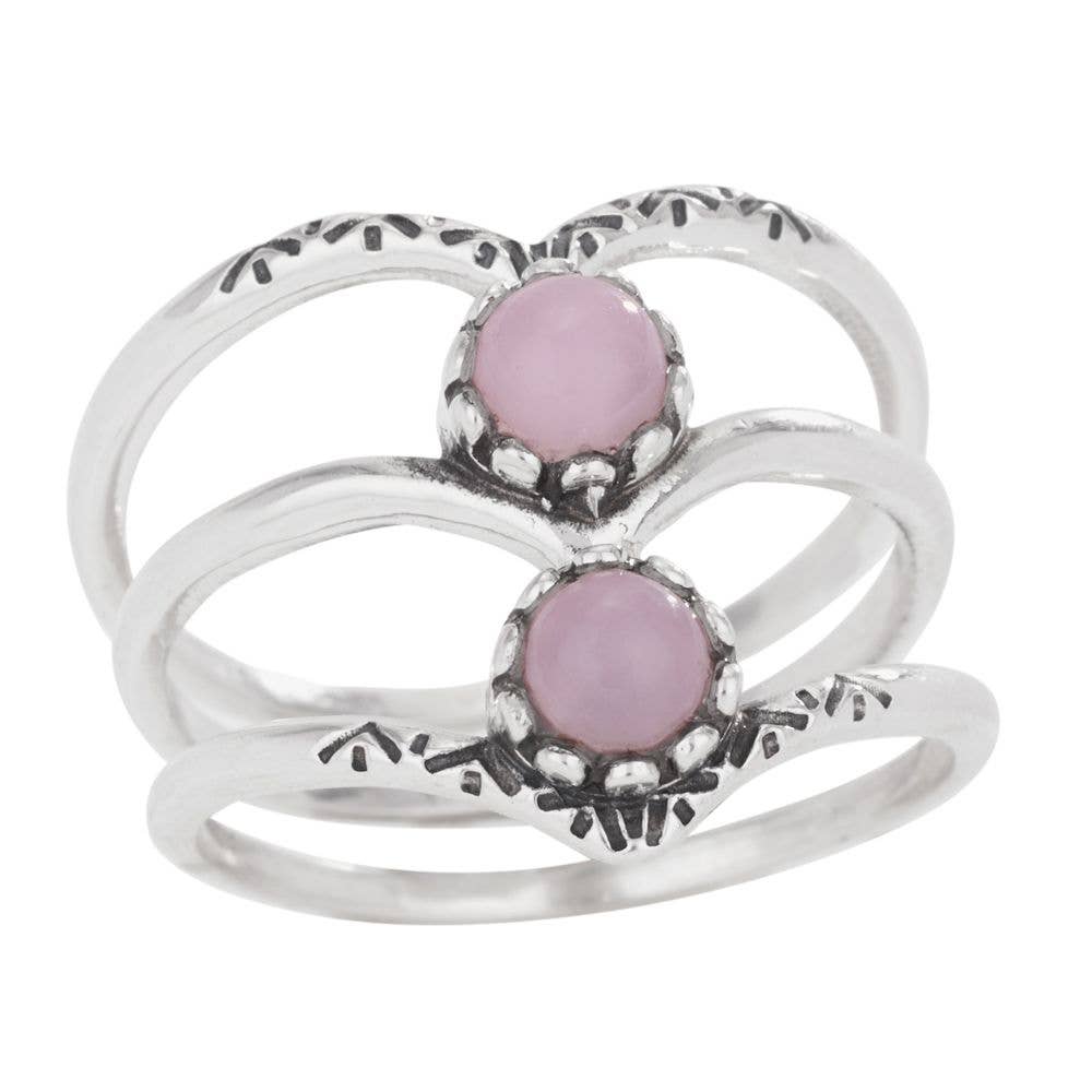 Rose Quartz “Rosie Pair” Sterling Ring