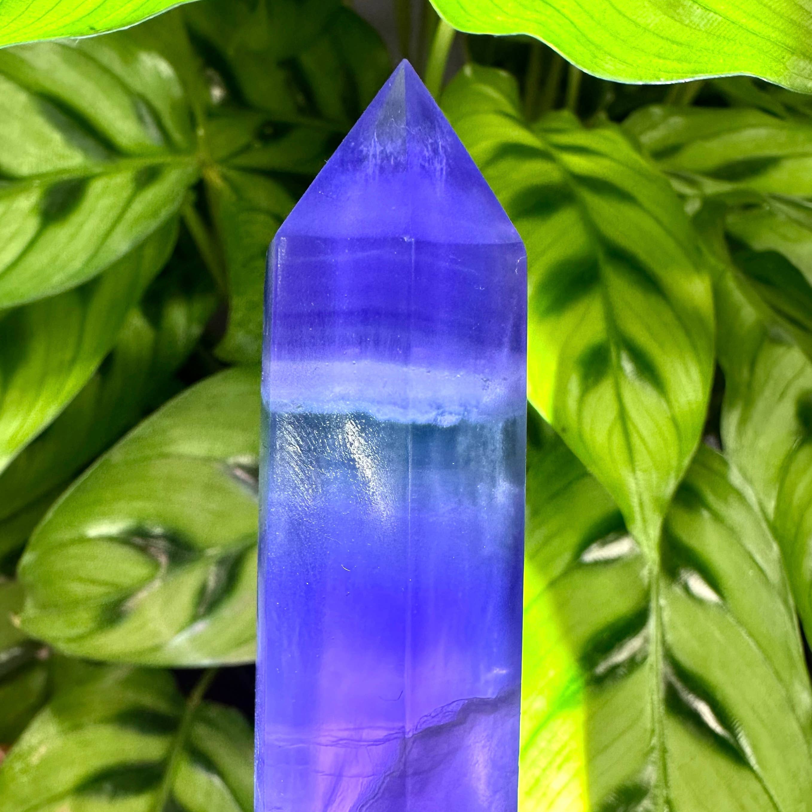 Purple Fluorite Crystal Tower Obelisk