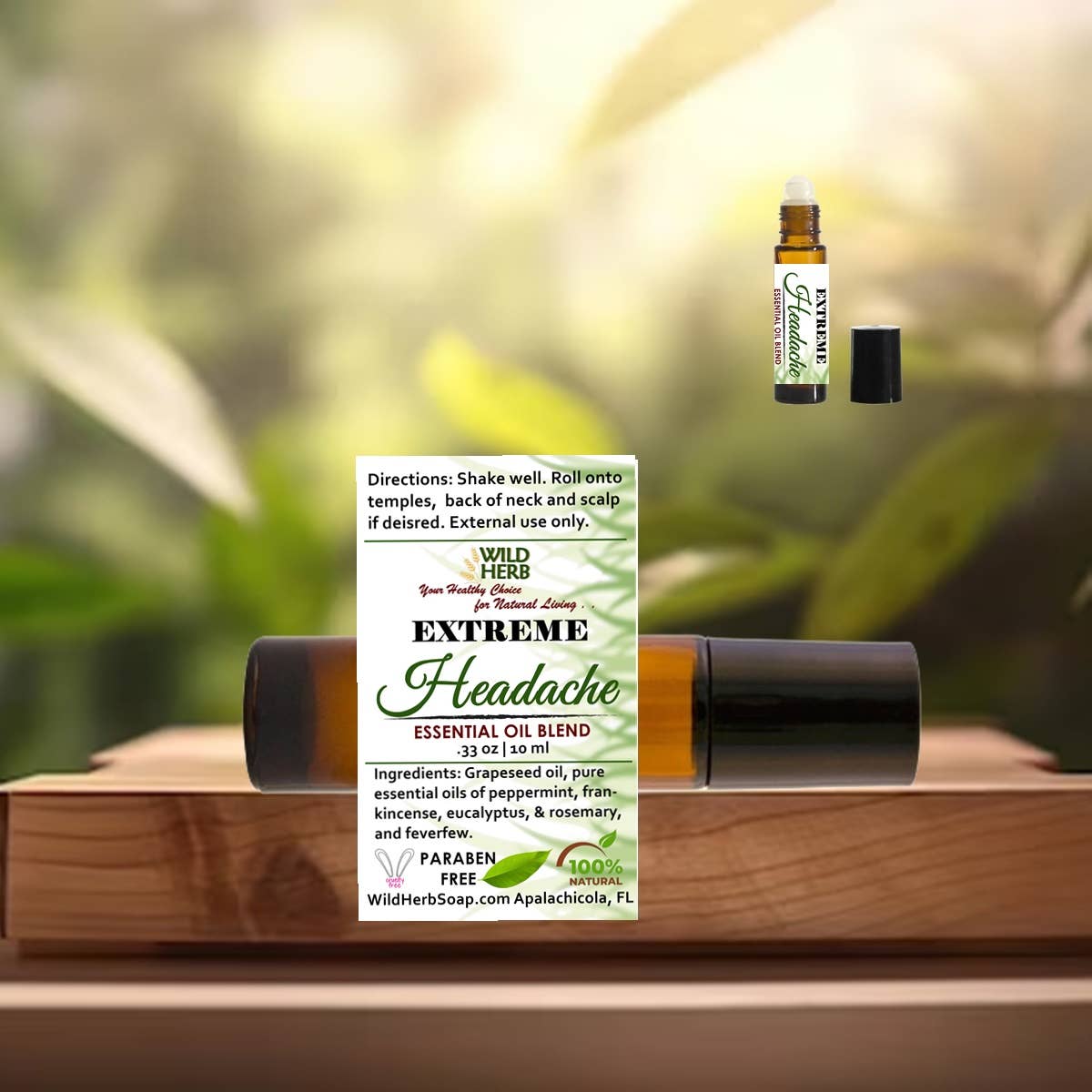 Migraine Roller Ball: Headache Relief Essential Oil Bottle Aromatherapy