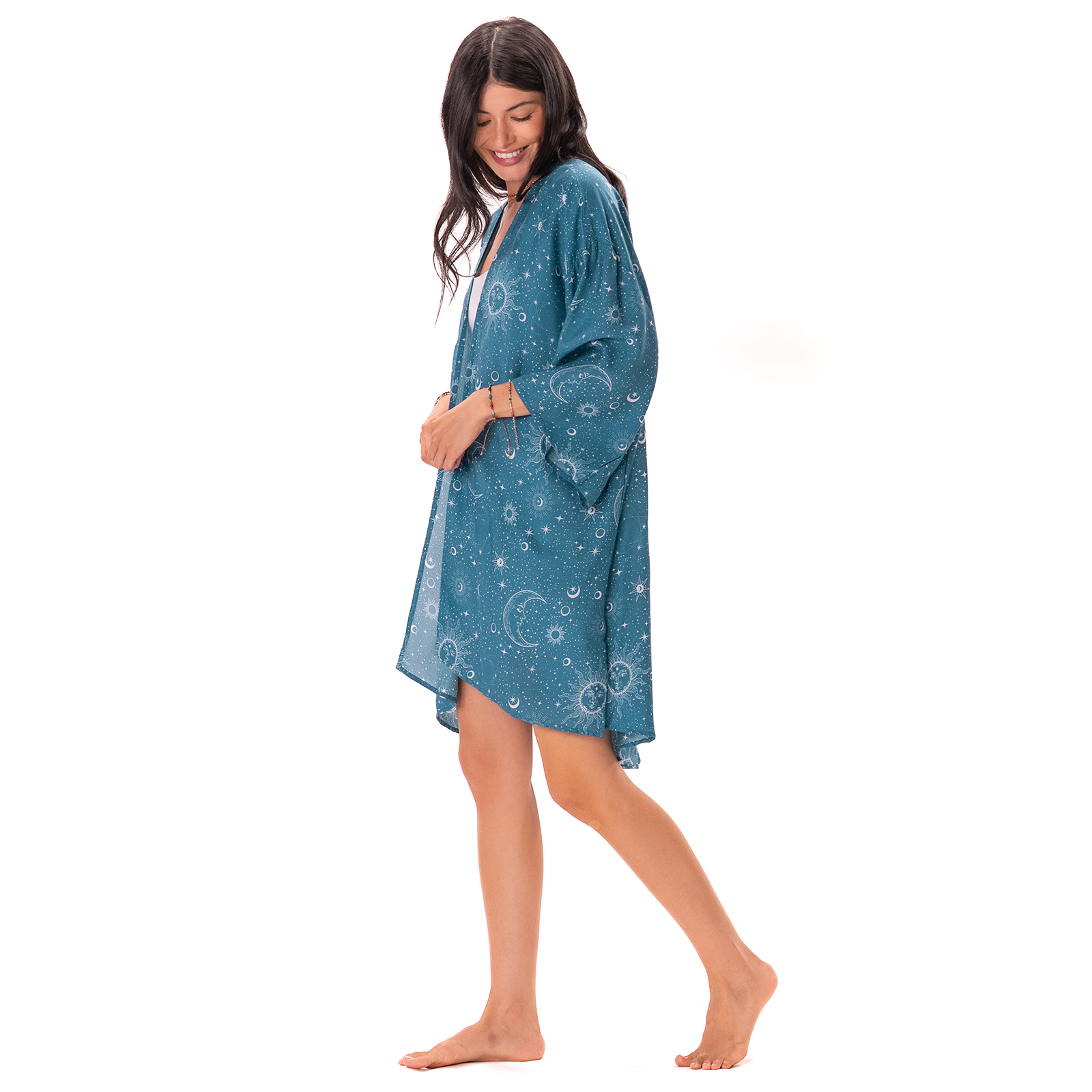 Turquoise Cosmic Sky Aloha Cover Up