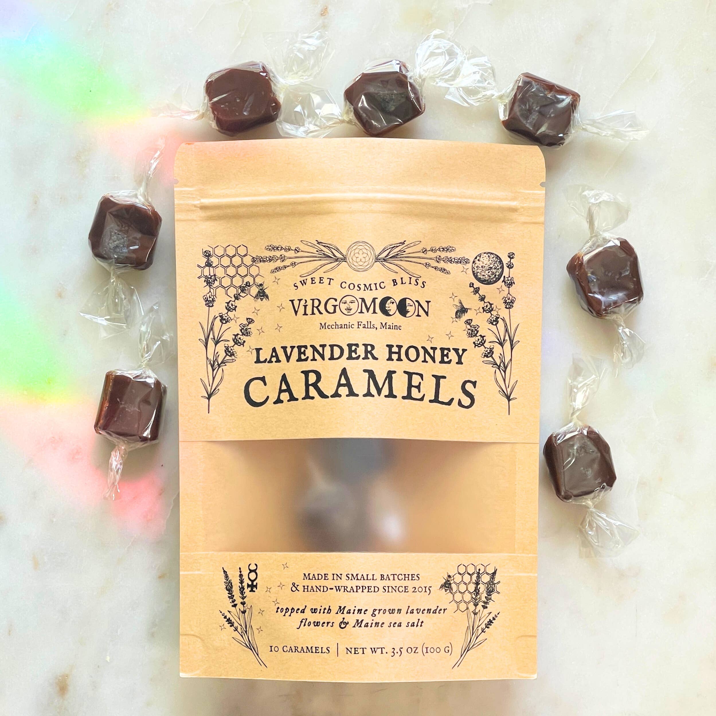 Lavender Honey Caramels with Hand-Harvested Flowers