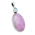 Kunzite Moonstone Cotton Candy Sterling Silver  Pendant