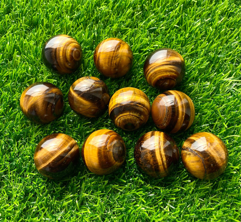Brown Tiger Eye Crystal Spheres Healing Energy
