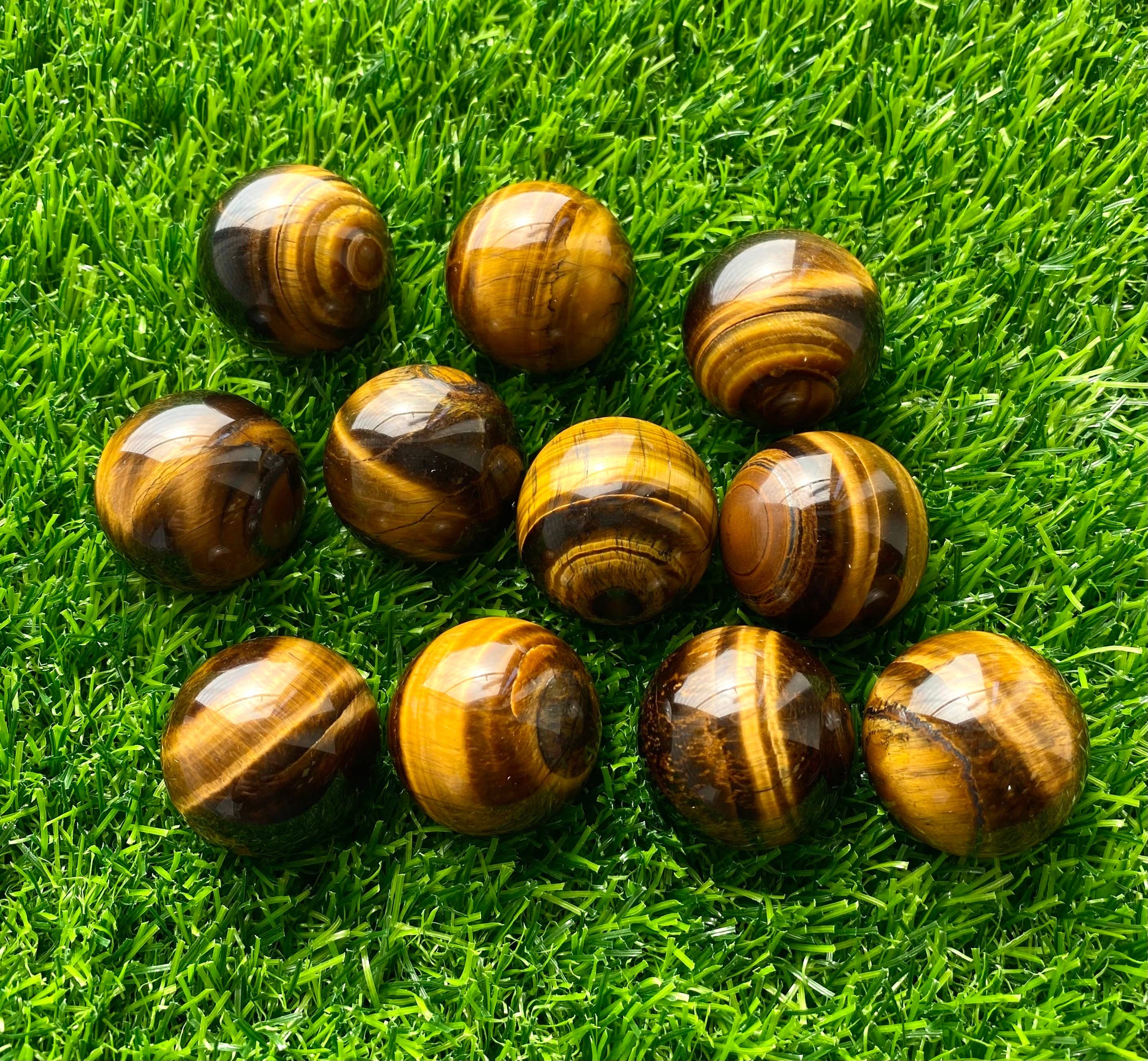Brown Tiger Eye Crystal Spheres Healing Energy