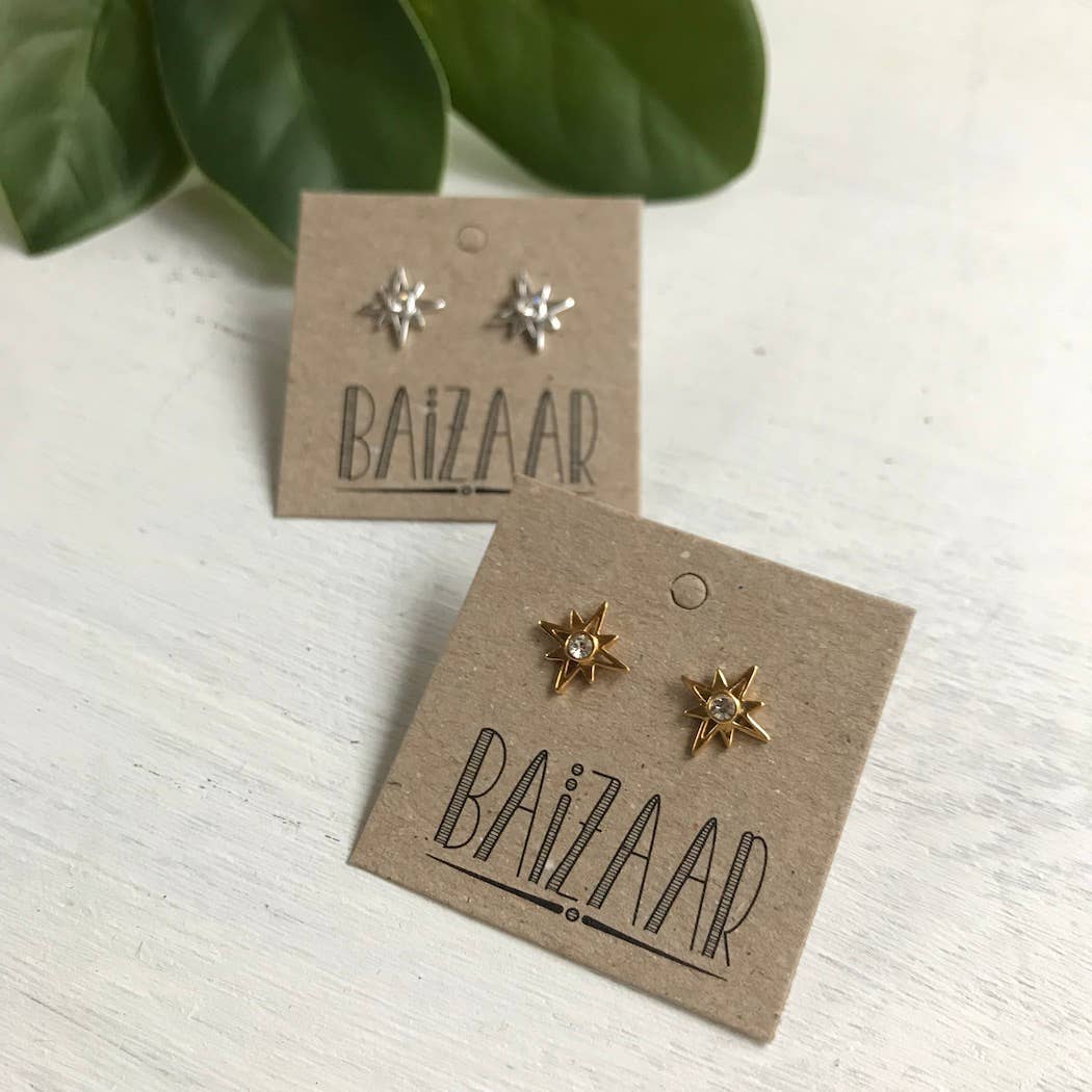 Star Sparkle Sterling Stud Earrings
