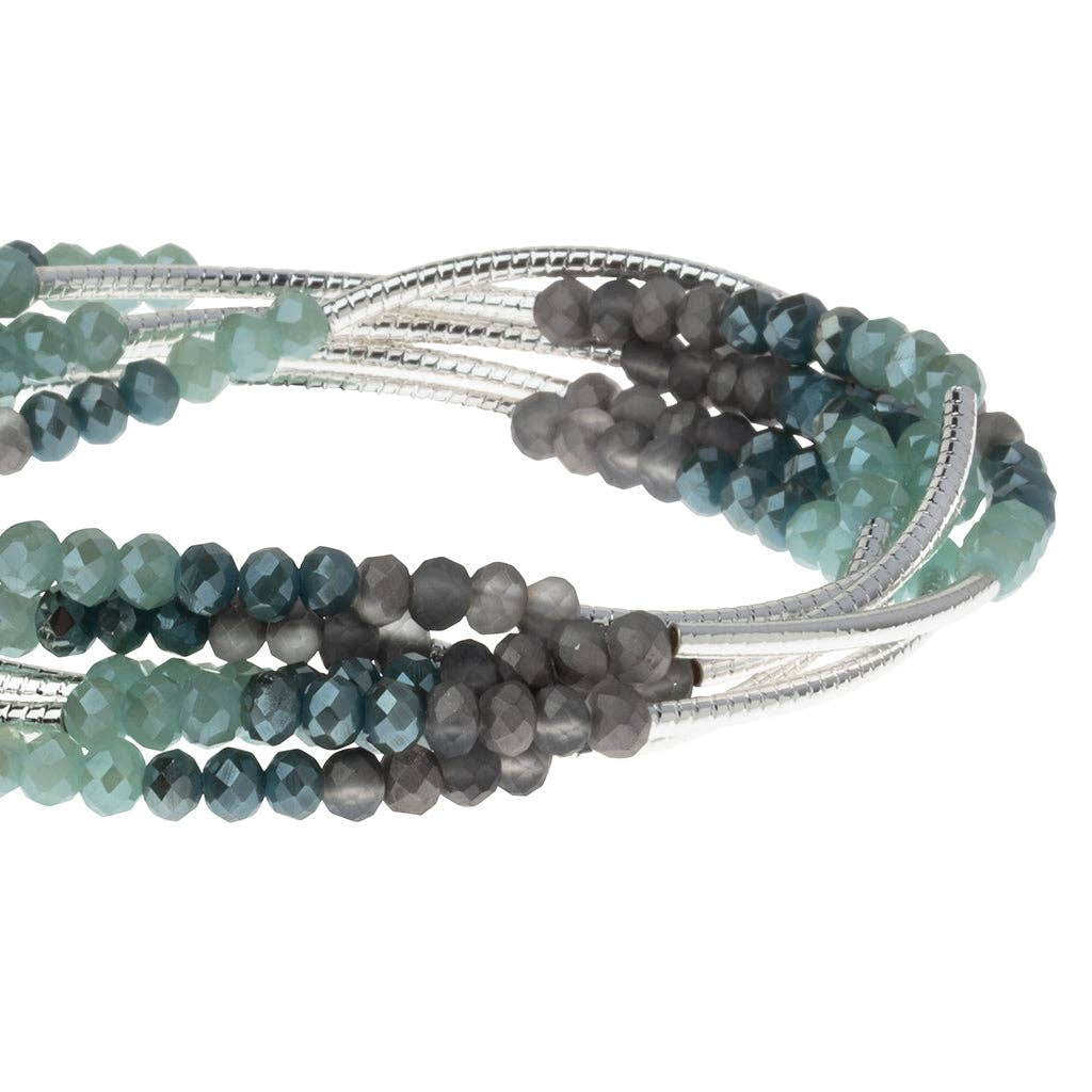 Scout Wrap: Marine/Silver (Bracelet or Necklace)
