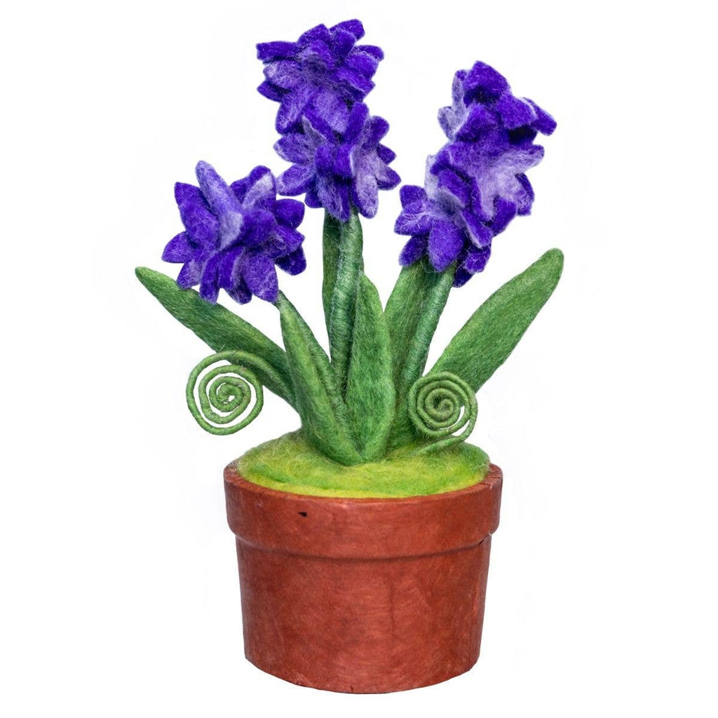 Wool Felted Hyacinth Trio Potted Plant