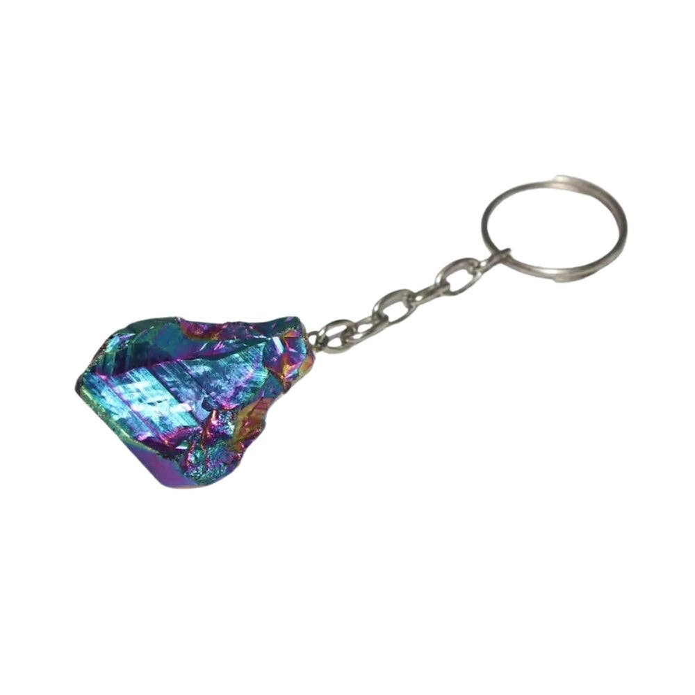 Keychain - Raw Rainbow Aura